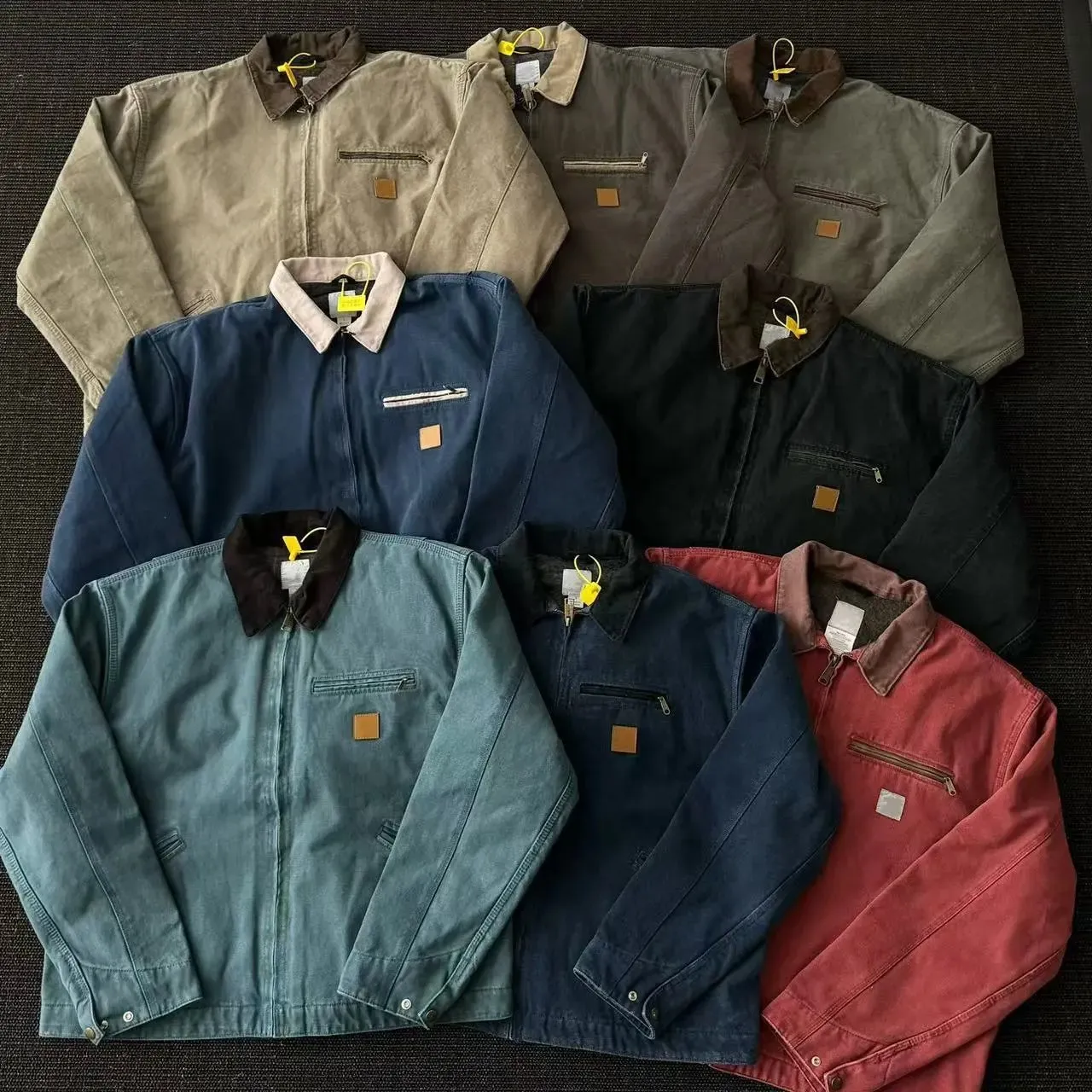 重磅J97美式重水洗秋季短宽版型底特律夹克工装拉链cleanfit外套 (35)